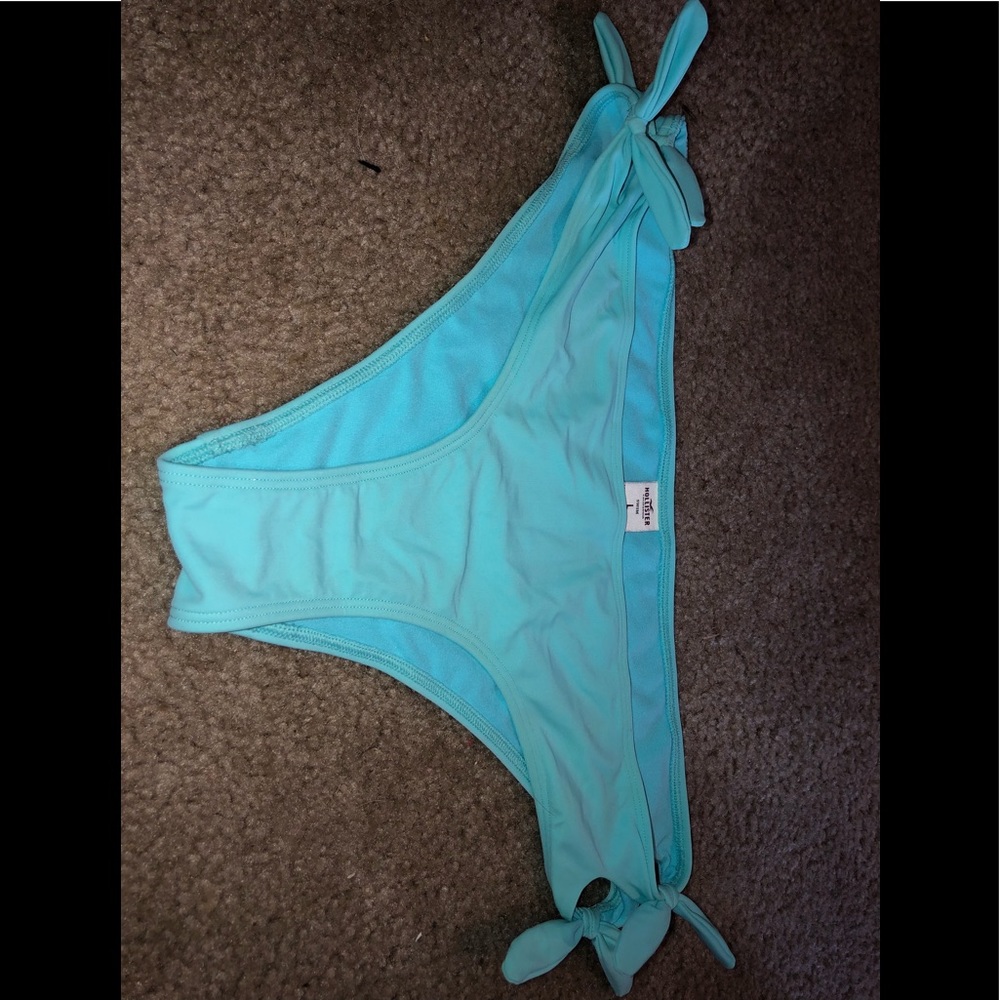 Turquoise blue tie bikini bottoms